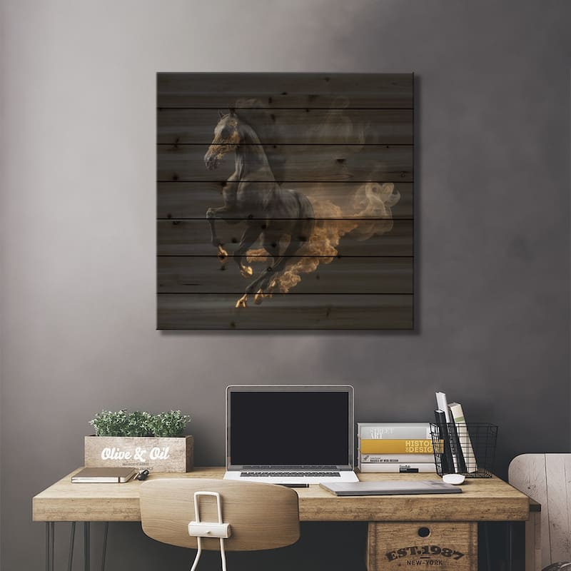 Midnight Monarch, Horse Print On Wood by Spacescapes - Multi-Color