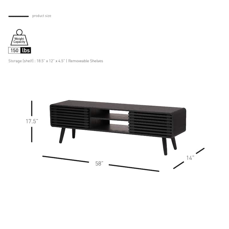 NPD Furniture Wilson 58 Inch Slat Low TV Stand