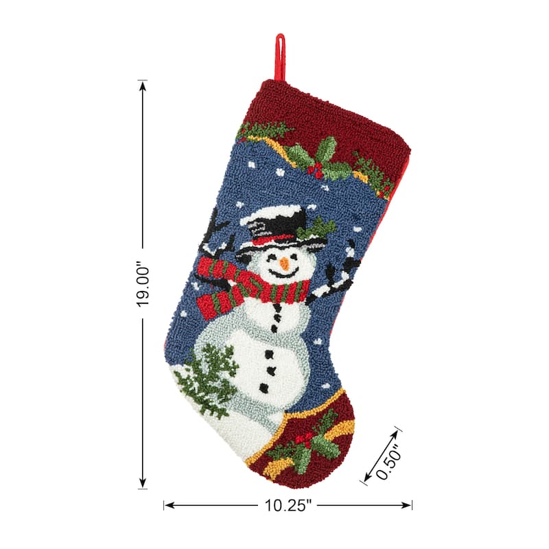 Glitzhome 19"L Hooked Snowman or Santa Christmas Stocking