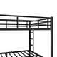 preview thumbnail 7 of 9, Black Queen over Queen Size Metal Bunk Bed for Teens