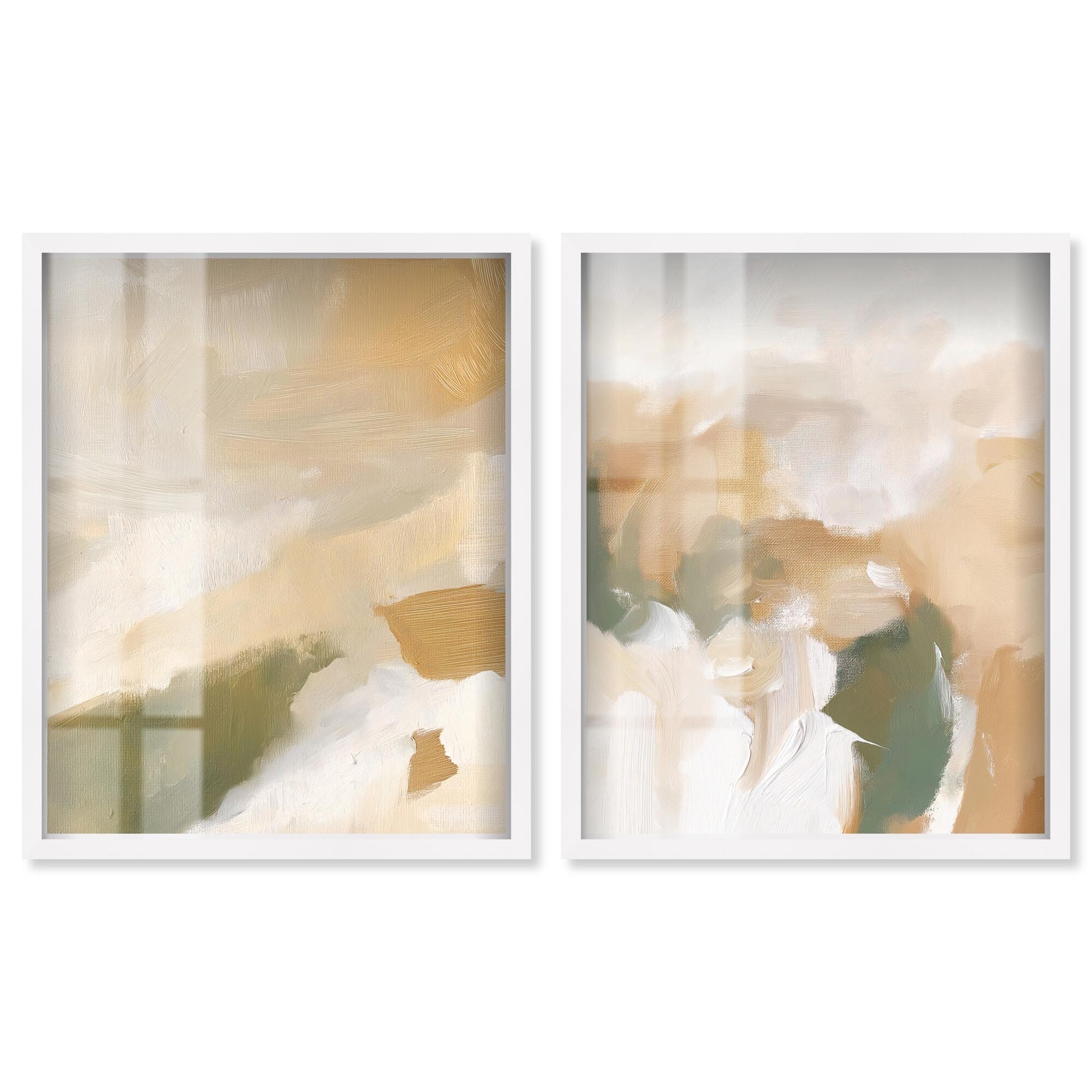 Golden Blush Harmony Boho Wall Decor Set of 2 Shadowbox Print by Art Remedy