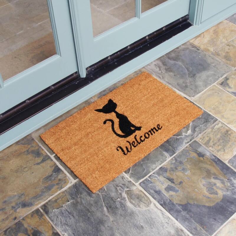 Rubber-Cal Welcome "Adorable Cat" Doormat Kit - 18" x 30" - 2 Door Mats