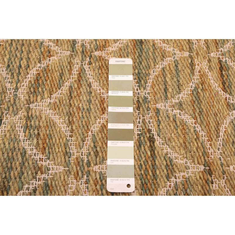 ECARPETGALLERY Braid weave Sienna Olive Wool Rug - 5'0 x 7'7