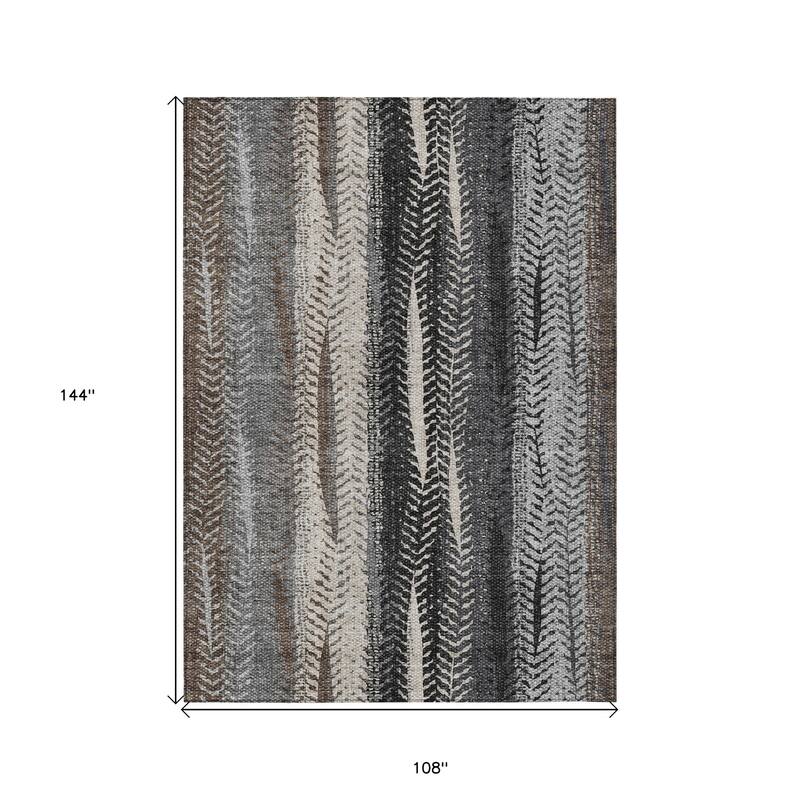 HomeRoots Botanical Leaves Transitional Rectangle Outdoor Rug