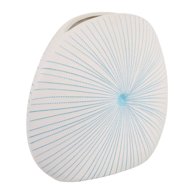 Round Shell Ceramic Vase - Stylish Dotted Pattern Flower Vase