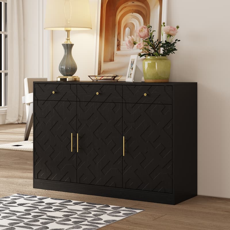 Black Shoe Cabinet Storage Shoe Rack Organizer with 3 Drawers