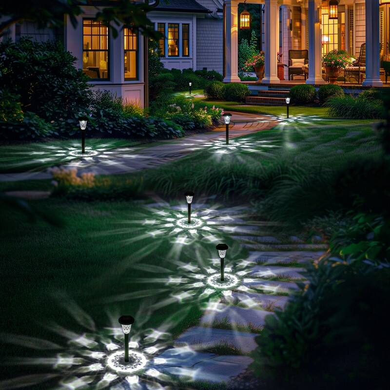 Solar Pathway Lights, Waterproof Cool White Outdoor Solar Lights for Garden, 6500K - 12 Pack