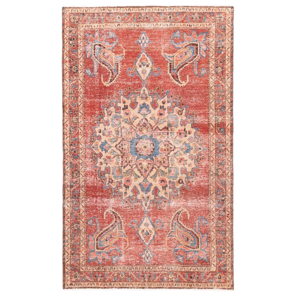 ECARPETGALLERY Hand-knotted Antalya Vintage Red Wool Rug - 5'1 x 8'3