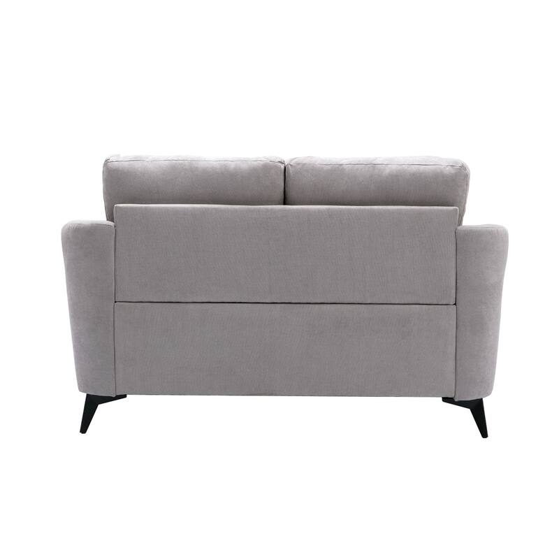 Velvet Upholstered Loveseat with Metal Legs