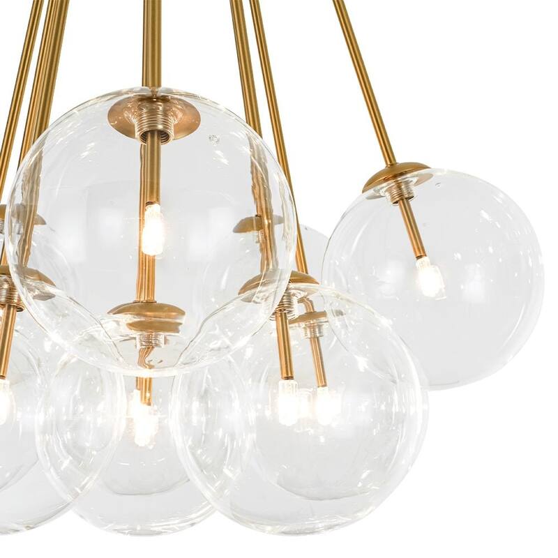 Glam 11-Light Dimmable Glass Bubble Sputnik Semi-flush Mount - N/A