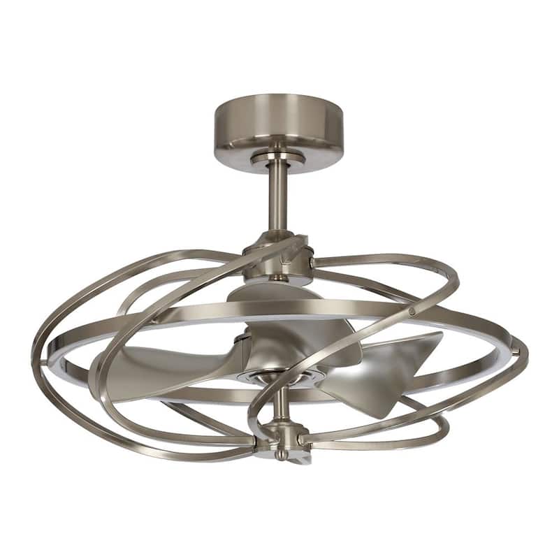 27-inch Satin Nickel 3-Blade Chandelier LED Ceiling Fan with Remote
