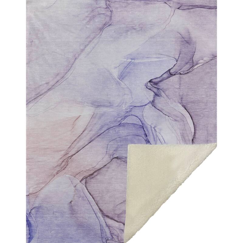 Premium Machine Washable Abstract Contemporary Sherpa Throw Blanket