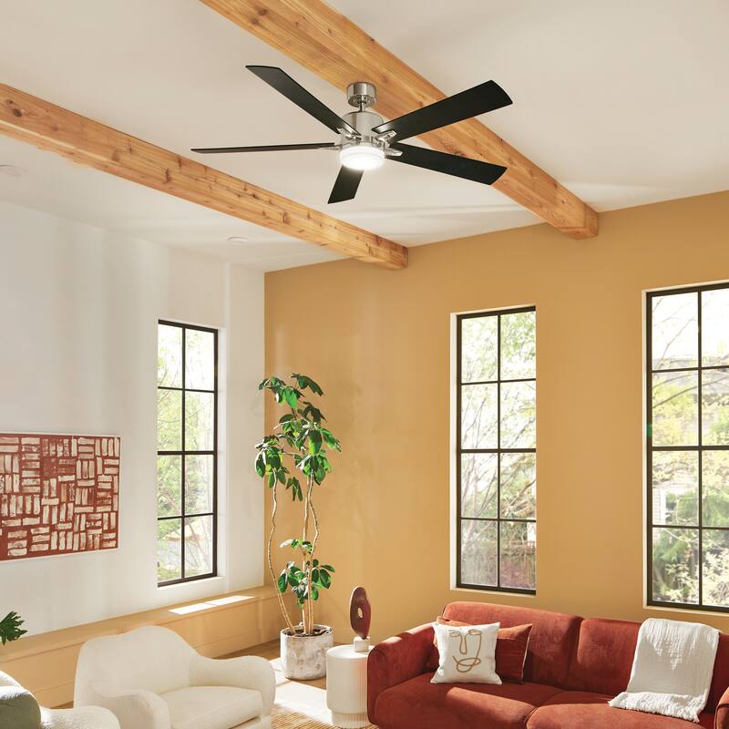Kichler Lighting Lucian Elite XL 60 inch Integrated LED Indoor Polished Nickel Ceiling Fan