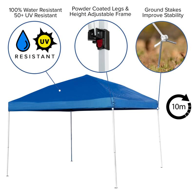 10' x 10' Pop Up Canopy, Folding Table and 4 Folding Chairs Bundle