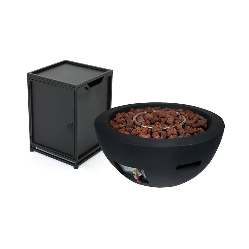 Marcel 27" Fire Pit by Christopher Knight Home - Black