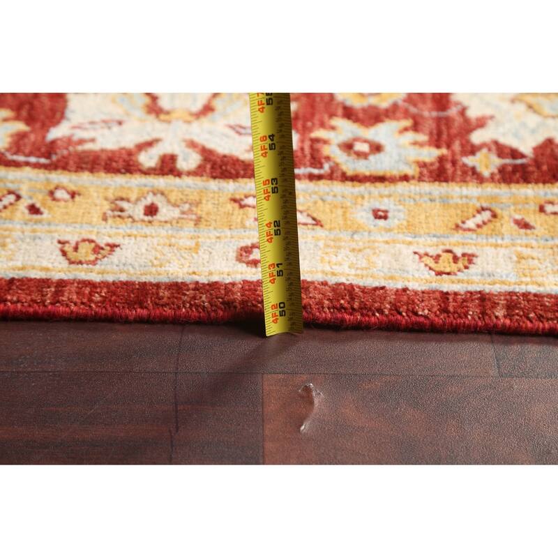 Vegetable Dye Floral Chobi Peshawar Area Rug Hand-knotted Wool Carpet - 9'1" x 12'0"