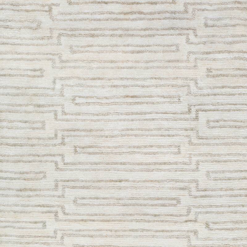 Hand-Knotted Aniya Stripe Pattern Viscose Area Rug