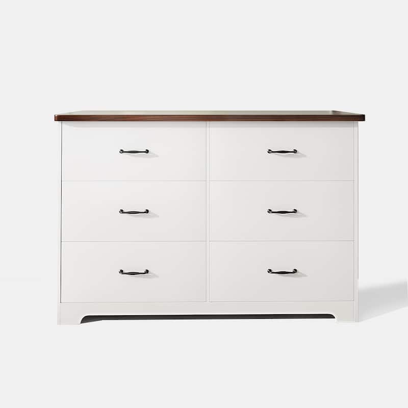 6-Drawer Dresser Double Dresser With Ultra Fast Assembly 31.5 in. × 47.16 in. × 15.74 in.