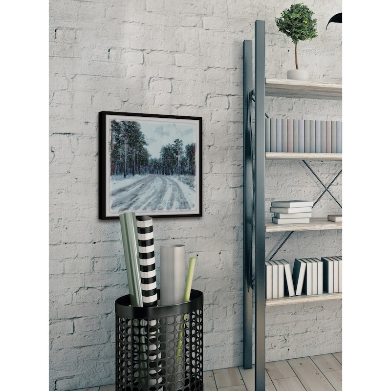 'Snowy Road' Framed Painting Print
