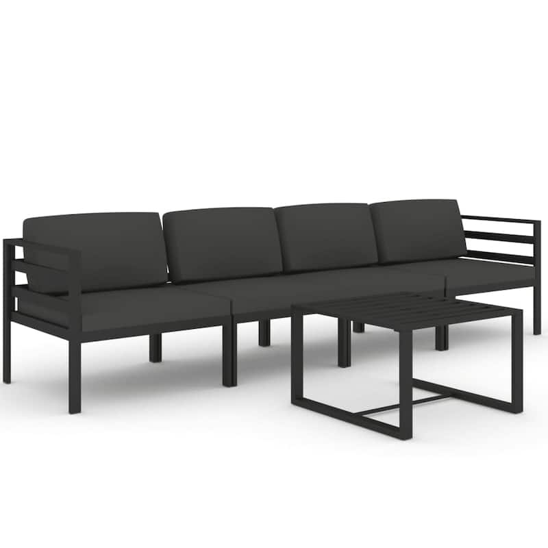 vidaXL Patio Furniture Set Outdoor Sectional Sofa Set Aluminum Anthracite