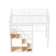 preview thumbnail 9 of 10, Twin Loft Bed with Metal Frame Storage Stairs and Built In Wardrobe Space Saving Elevated Bed