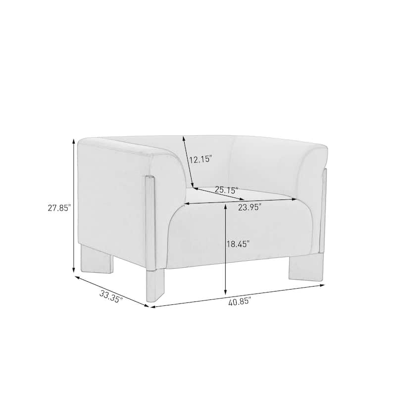 41"W Modern Tuxedo Arms Accent Chair for Living Room