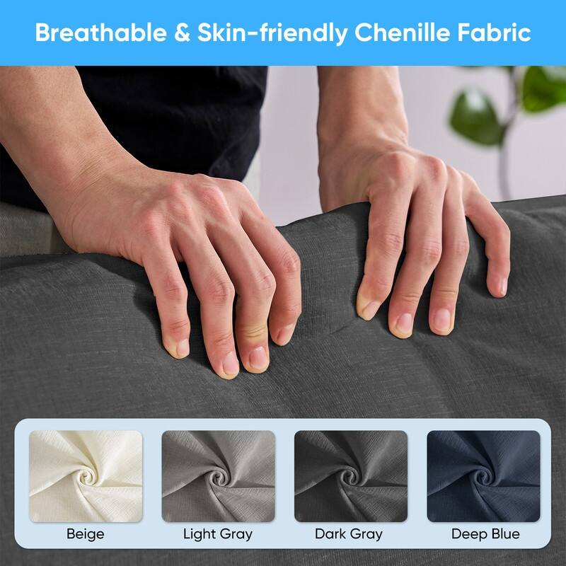 Mixoy 148''Oversized Modular Sectional Sofa, U-Shaped 6-Seater Chenille Upholstered Deep Seat Sofa with 2 Movable Ottomans - 4+2