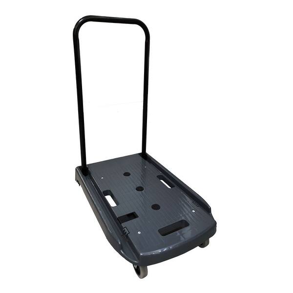 330 lbs. Capacity Gray Steel Foldable Platform Trolley Push Hand Cart