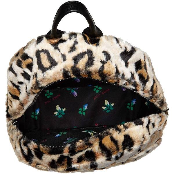 Shop Betsey Johnson Beight Gold Leopard Print Faux Fur Medium