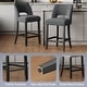 preview thumbnail 28 of 59, Upholstered Counter Height Bar Stools with wood legs for Kitchen Island Dining Room