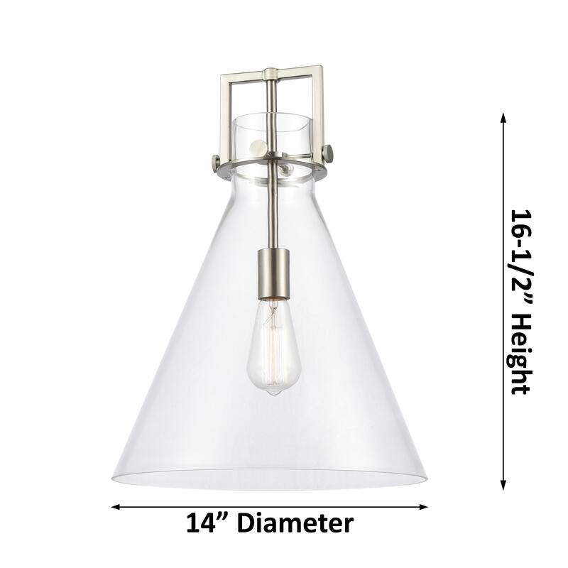 Innovations Lighting Downtown Urban - Newton Cone - 1 Light 14" Stem Hung Arched-Frame Pendant