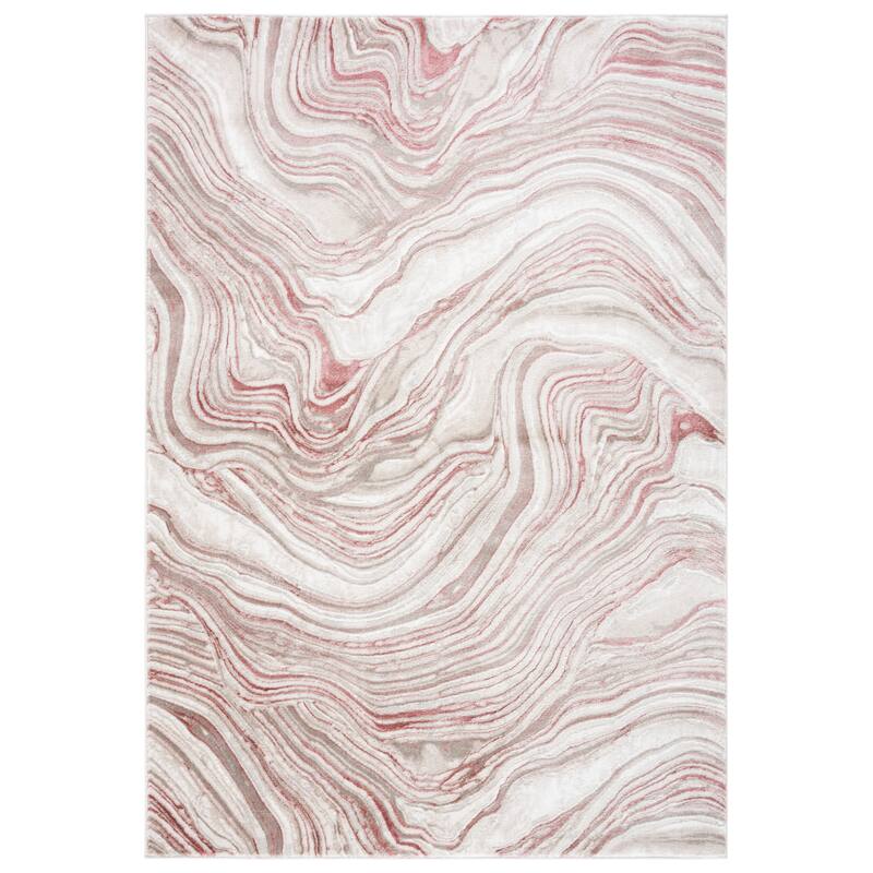 SAFAVIEH Meadow Teofana Modern Abstract Rug - Pink/Beige - 5' 3" x 7' 6"