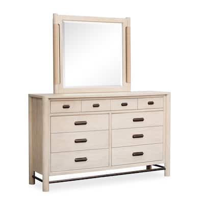 Salt Life Home Sunset Cove Sanibel Brown Drawer Dresser with Landscape Mirror