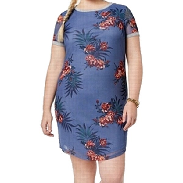 floral mesh t shirt dress