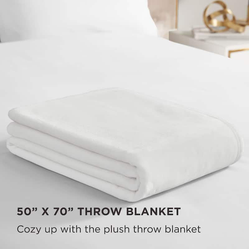 Juicy Couture Solid Plush Throw Blankets