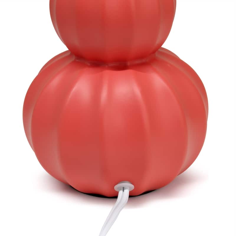 Double Gourd Ceramic Table Lamp with Fabric Shade - 6 x 6 x 13 in. (L x W x H)