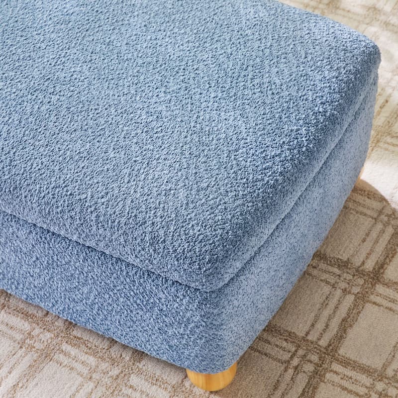 Walker Edison Contemporary Boucle Large Storage Ottoman