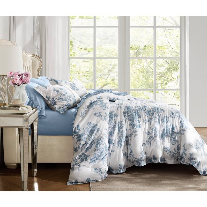 Shabby Chic Floral Toile Comforter Set