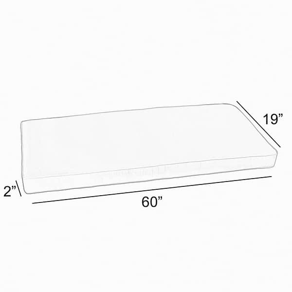 dimension image slide 11 of 18, Sunbrella Grey Zebra Indoor/Outdoor Bench Cushion, Corded