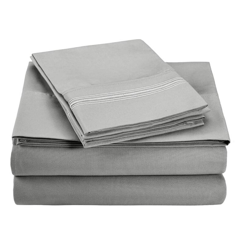 Superior Embroidered Microfiber Deep Pocket Bed Sheet Set