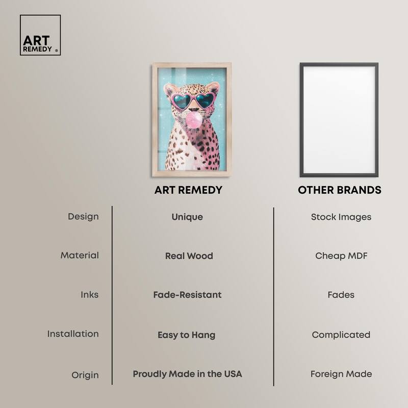Pastel Cheetah Bubblegum Shadowbox by Art Remedy