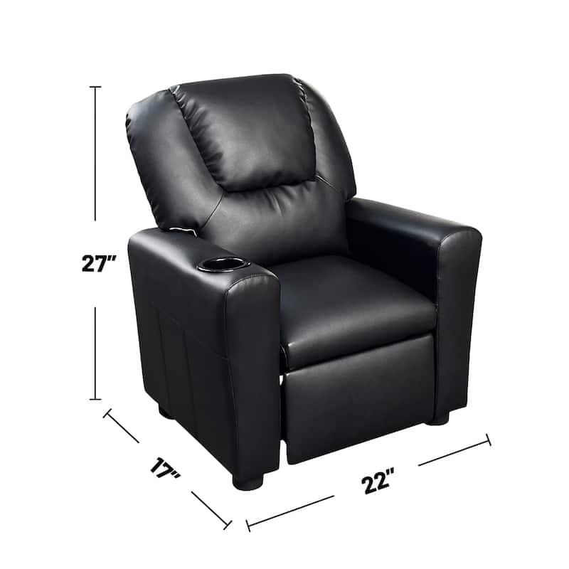 PU Leather Kids Recliner Chair with Cup Holder