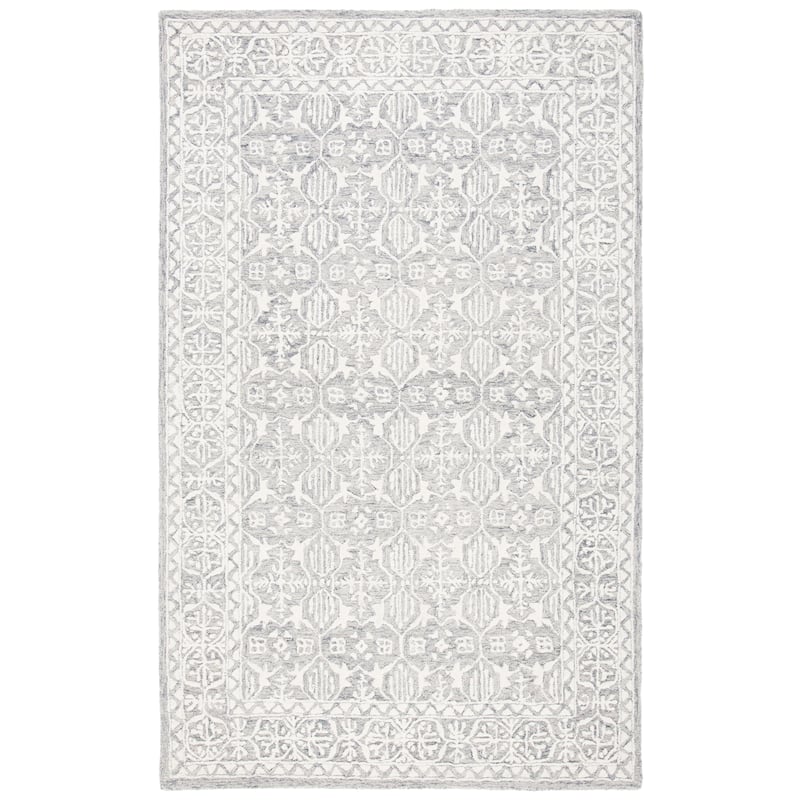 SAFAVIEH Handmade Metro Heidur Wool Rug - 6' Square - Dark Grey/Ivory