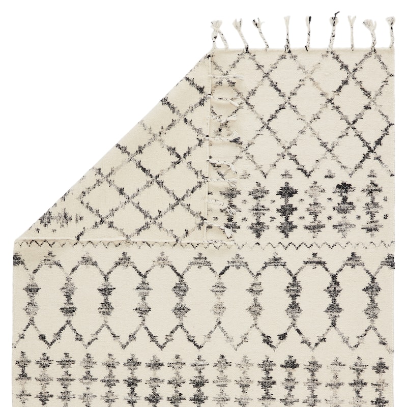 Salita Handmade Geometric Ivory/ Black Area Rug