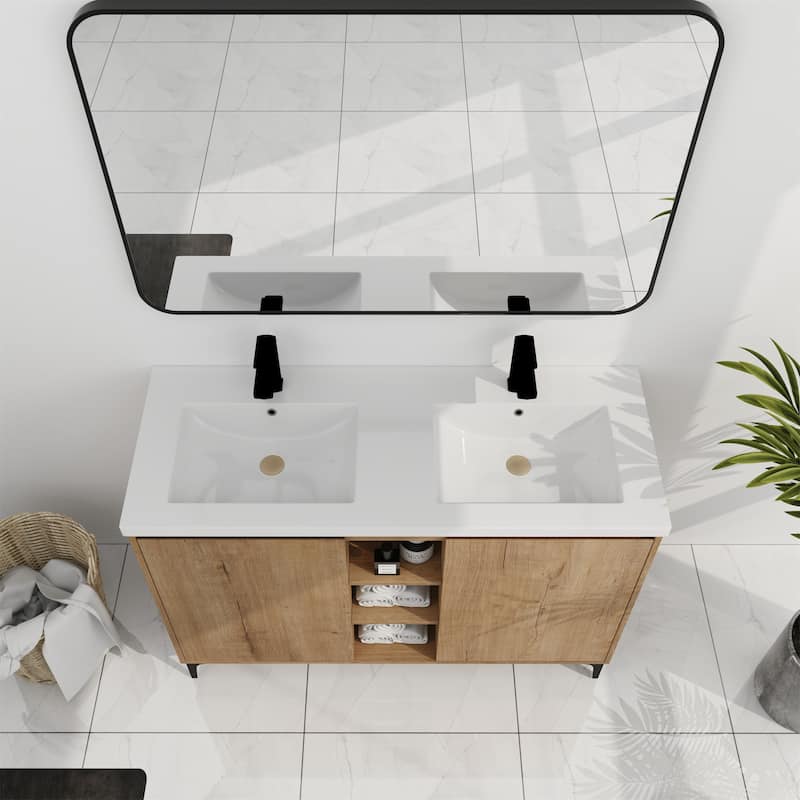47.6" Freestanding Bathroom Vanity With Double Sink