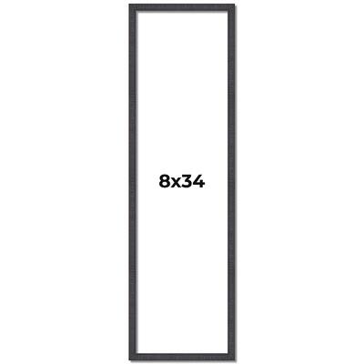 8x34 Frame Brown Solid Wood Picture Frame - Complete Modern Photo