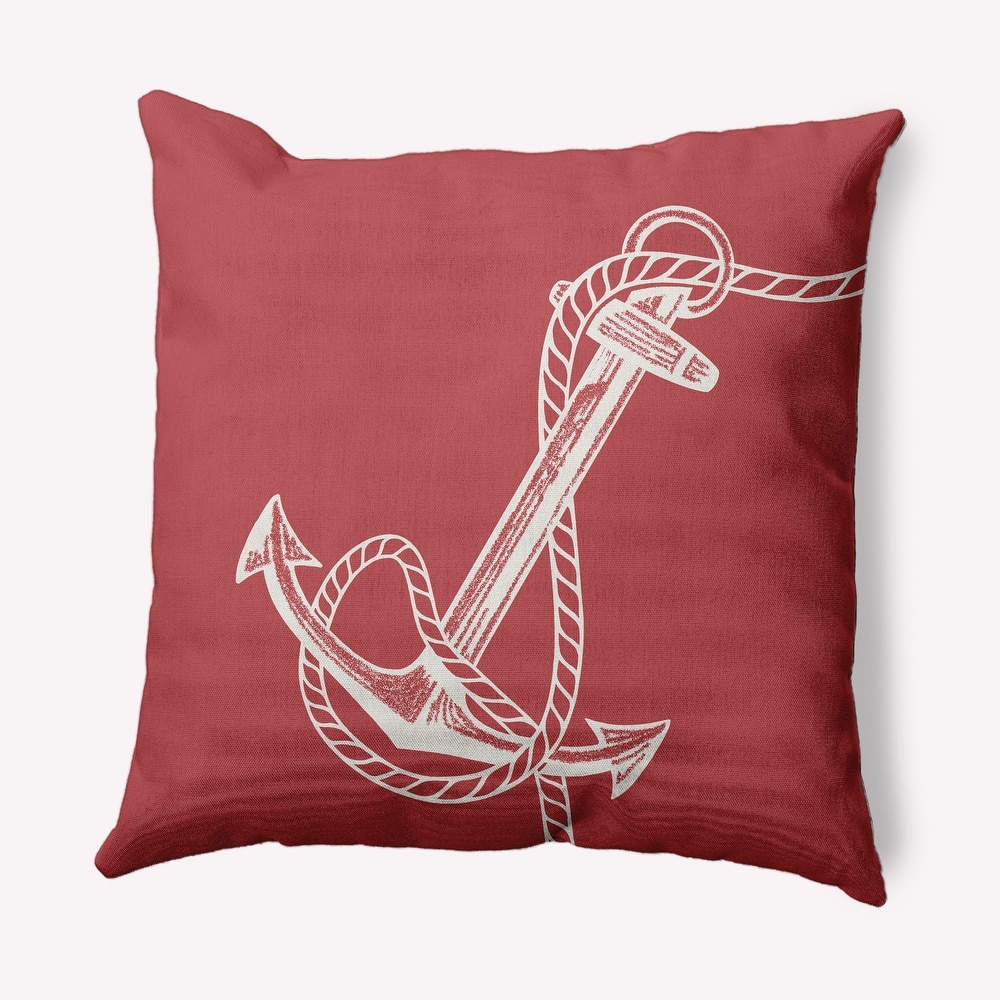 Anchored Nautical Indoor/Outdoor Throw Pillow