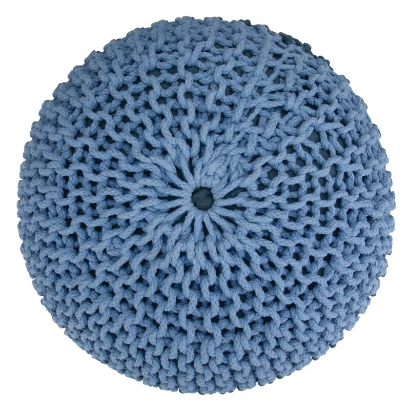 WYNDENHALL Rigby Boho Round Hand Knit Pouf
