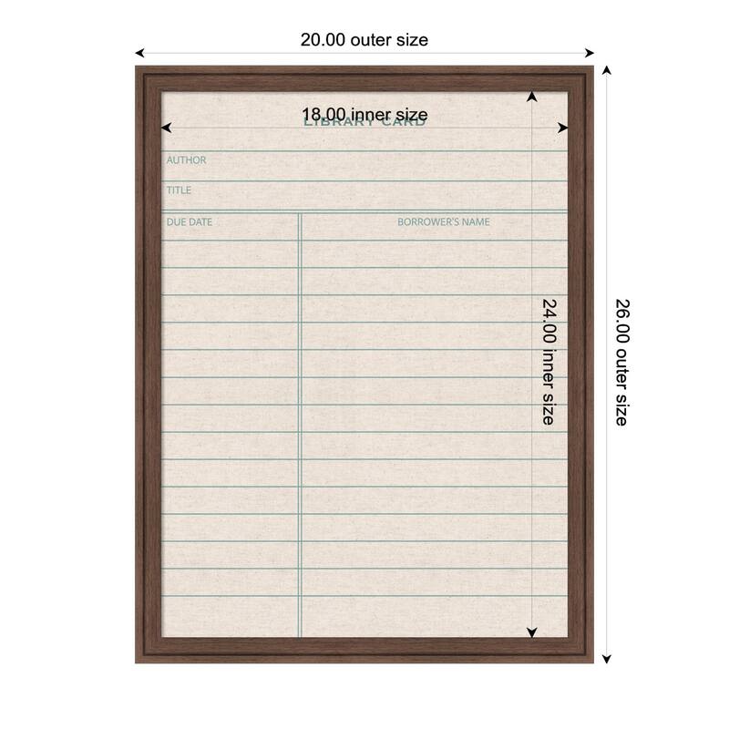 Kate and Laurel Framed Fabric Pinboard Linen Library Card Wall Organization