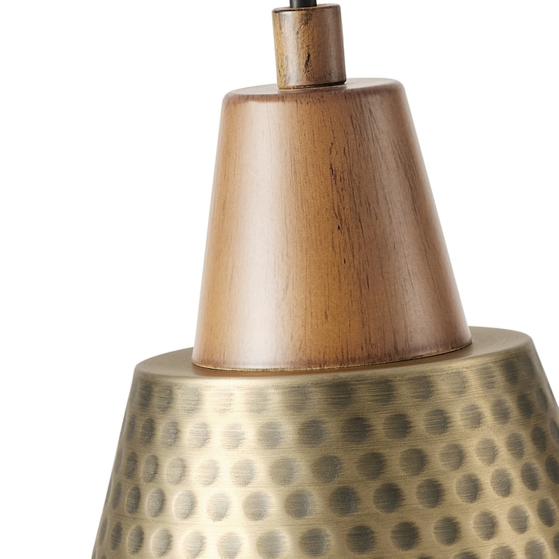 Industrial Metal Pendant Lighting with Wood Grain Minimalist Design for Kitchen Island